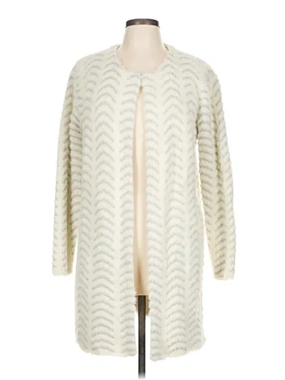 Pre-owned Solitaire Cardigan Sweater In White