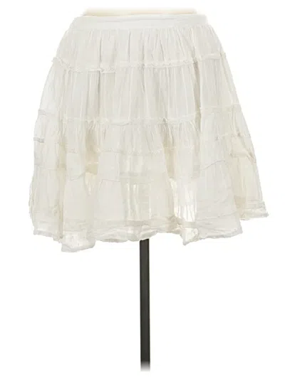 Pre-owned Solitaire Casual Skirt In White