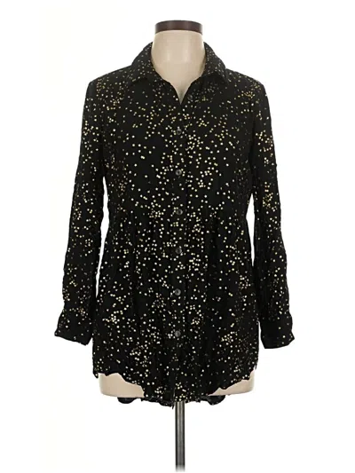Pre-owned Solitaire Long Sleeve Blouse In Black