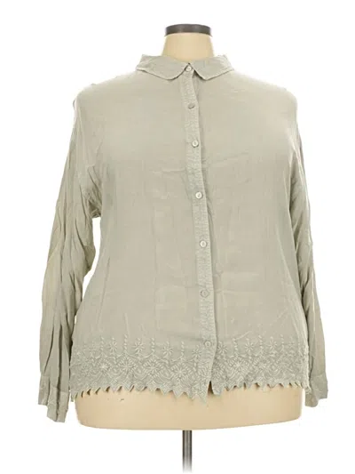 Pre-owned Solitaire Long Sleeve Blouse In Gray