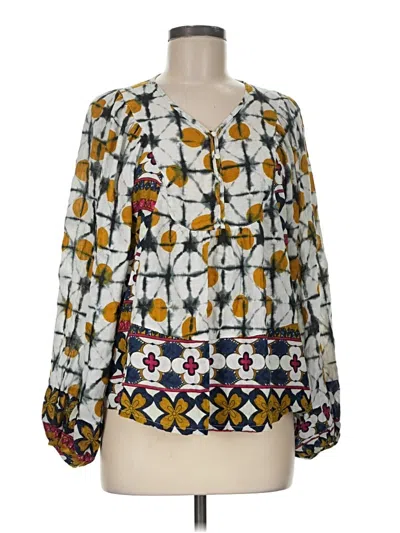 Pre-owned Solitaire Long Sleeve Blouse In Yellow