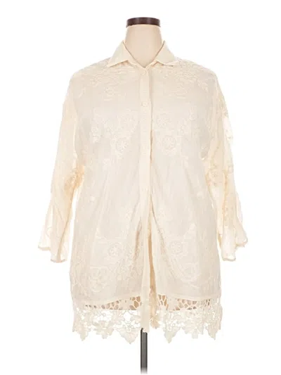 Pre-owned Solitaire Long Sleeve Button Down Shirt In Ivory