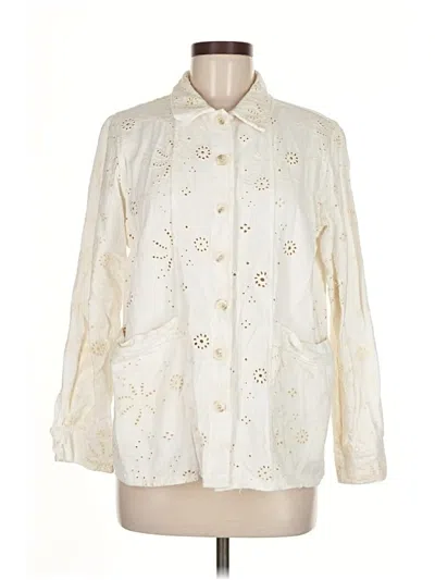 Pre-owned Solitaire Raincoat In White