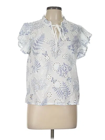 Pre-owned Solitaire Short Sleeve Blouse In Blue