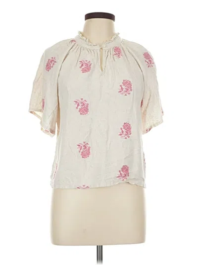 Pre-owned Solitaire Short Sleeve Blouse In Ivory