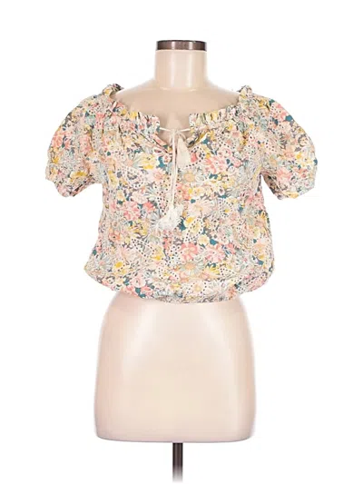 Pre-owned Solitaire Short Sleeve Blouse In Ivory