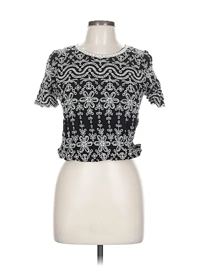 Pre-owned Solitaire Short Sleeve Top Silver Sweetheart Neckline Tops