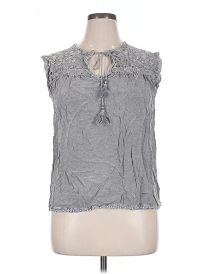 Pre-owned Solitaire Sleeveless Blouse In Gray