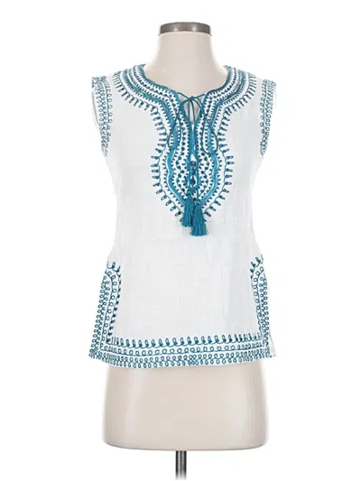 Pre-owned Solitaire Sleeveless Blouse In White