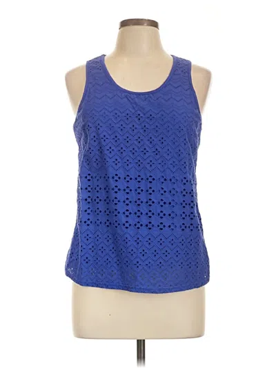 Pre-owned Solitaire Sleeveless Top Blue Halter Neckline Tops