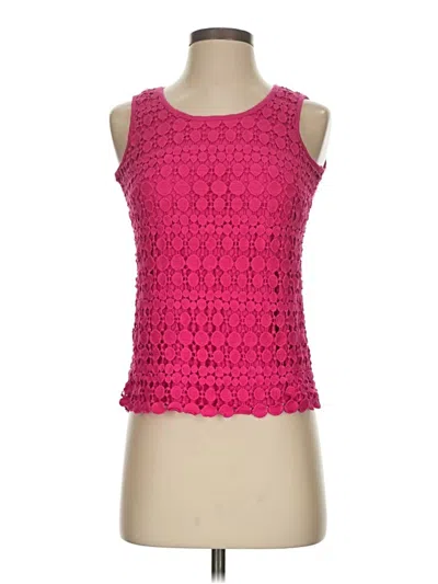Pre-owned Solitaire Tank Top Pink Square Neckline Tops