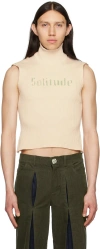Solitude Studios Ssense Exclusive Beige Tank Top In Cream/sage