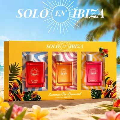 Solo En Ibiza Women's Perfume Gift Set - 3 X 1.02 oz Eau De Parfum Spray - 3 Long-lasting Scents - For Holiday, Da In Red