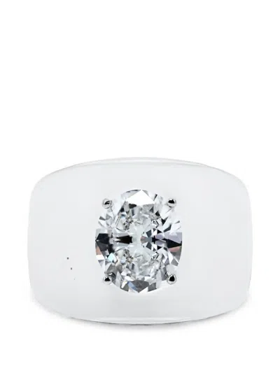Solo For Diamonds Diamond Chunky Ring In Silver