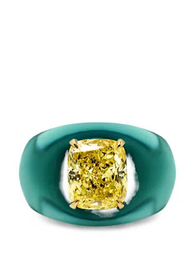 Solo For Diamonds Diamond Dome Ring In Green