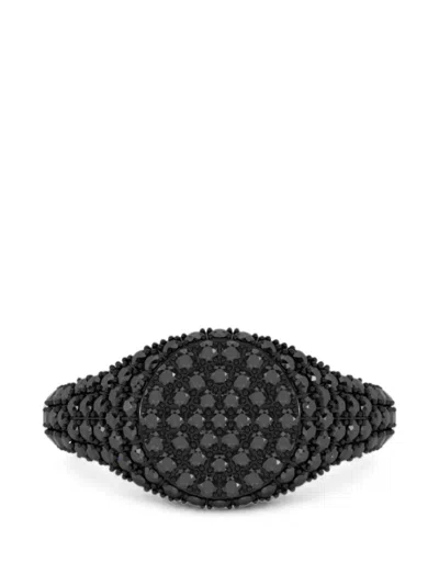 Solo For Diamonds Diamond Signet Ring In Black