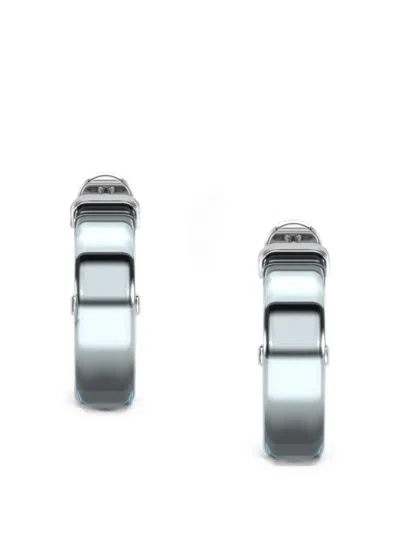 Solo For Diamonds Diamond-embellished Hoop Earrings In Silver
