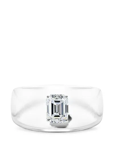 Solo For Diamonds Emerald-cut Diamond Ring In Metallic