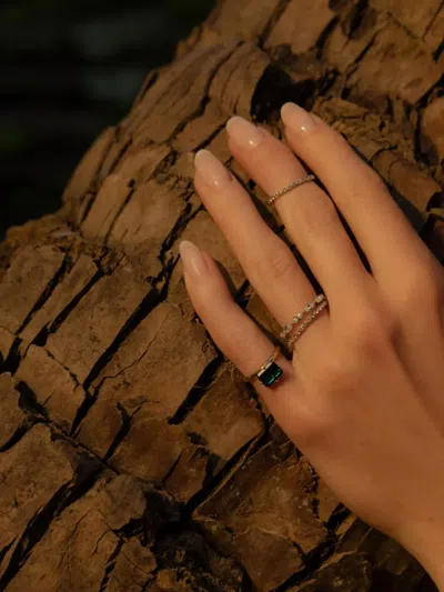 Solo For Diamonds Evergreen Emerald Ring In Metallic
