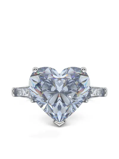 Solo For Diamonds Heart-cut Diamond Ring In Metallic