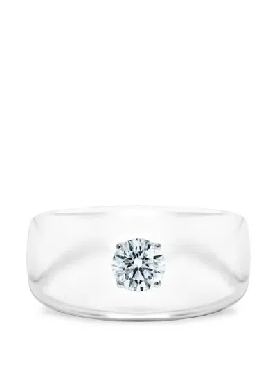 Solo For Diamonds Lab-grown Diamond Tapered Ring In Silver