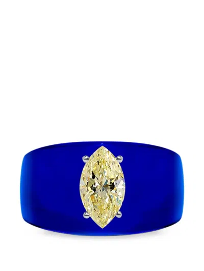 Solo For Diamonds Marquise-cut Diamond Ring In Blue