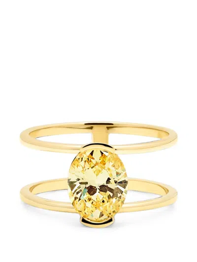 Solo For Diamonds Oval-cut Diamond Double-band Ring In Gold