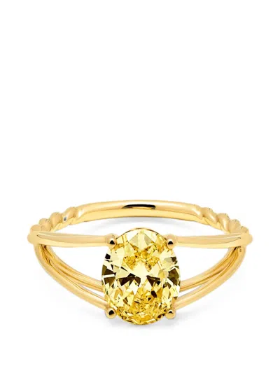 Solo For Diamonds Oval-cut Diamond-embellished Ring In Gold