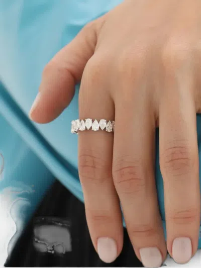 Solo For Diamonds Pear-cut Diamond Eternity Ring In Silver