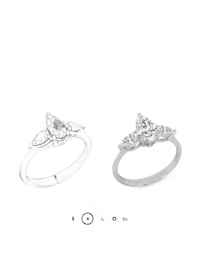 Solo For Diamonds Pear-cut Diamond Ring In Silver