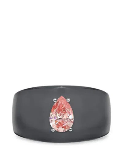 Solo For Diamonds Pear-cut Diamond Ring In Black