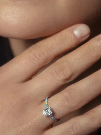 Solo For Diamonds Radiant-cut Diamond Ring In Silver