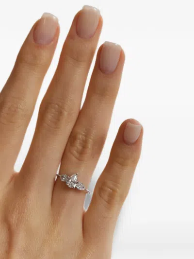 Solo For Diamonds X Karaya Pear-cut Diamond-embellished Ring In Metallic