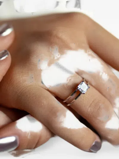Solo For Diamonds X Roxolana Diamond Double-band Ring In Silver