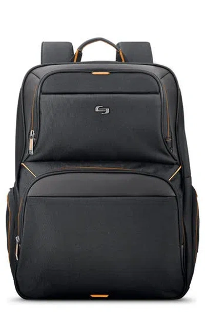 Solo New York Ambition Backpack In Black With Orange Accents