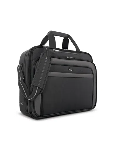 Solo New York Empire 17.3" Briefcase In Black With Gray Birdseye Trim