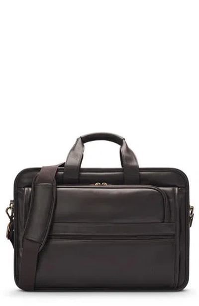 Solo New York Midtown Classic Leather Briefcase In Brown