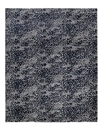 Solo Rugs Arash Contemporary Animal Hand-knotted Wool-blend Area Rug In Black