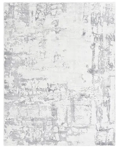 Solo Rugs Blush Contemporary Abstract Hand-loomed Wool-blend Area Rug In Gray