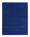 Solo Rugs Cairo Contemporary Solid Hand-loomed Jute-blend Area Rug In Blue