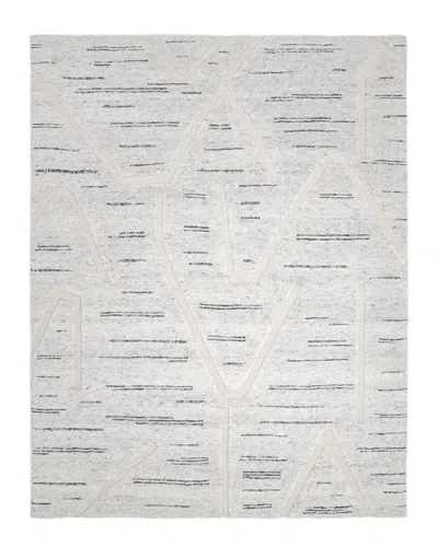 Solo Rugs Chelsea Contemporary Striped Hand-knotted Wool-blend Area Rug In Gray