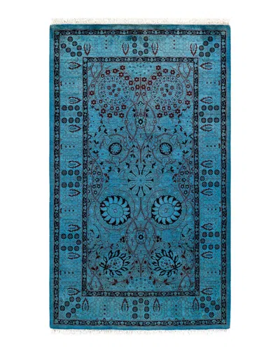 Solo Rugs Contemporary-modern Wool Overdyed Area Rug In Blue