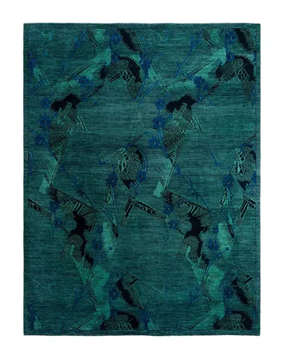Solo Rugs Contemporary-modern Wool Overdyed Area Rug In Green