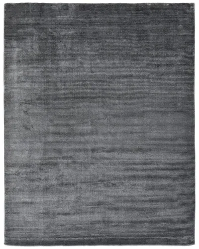 Solo Rugs Cordi Contemporary Solid Hand-loomed Wool-blend Area Rug In Gray