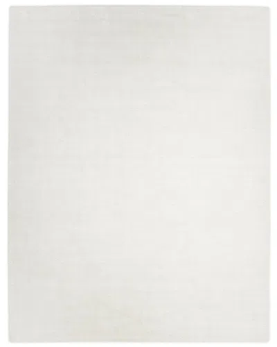 Solo Rugs Cordi Contemporary Solid Hand-loomed Wool-blend Area Rug In Ivory