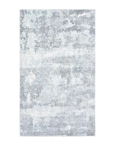 Solo Rugs Elbrus Loom Knotted Bamboo Silk Contemporary Rug In Bone