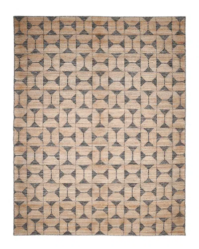 Solo Rugs Elle Contemporary Geometric Hand-woven Jute-blend Area Rug In Brown