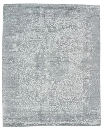 Solo Rugs Floral Hand-loomed Rug In Pewter