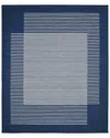 Solo Rugs George Contemporary Striped Hand-woven Wool-blend Area Rug In Blue