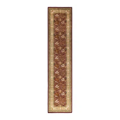 Solo Rugs Hand Knotted Wool Traditional Mogul Red Runner 2' 7" X 11' 8"